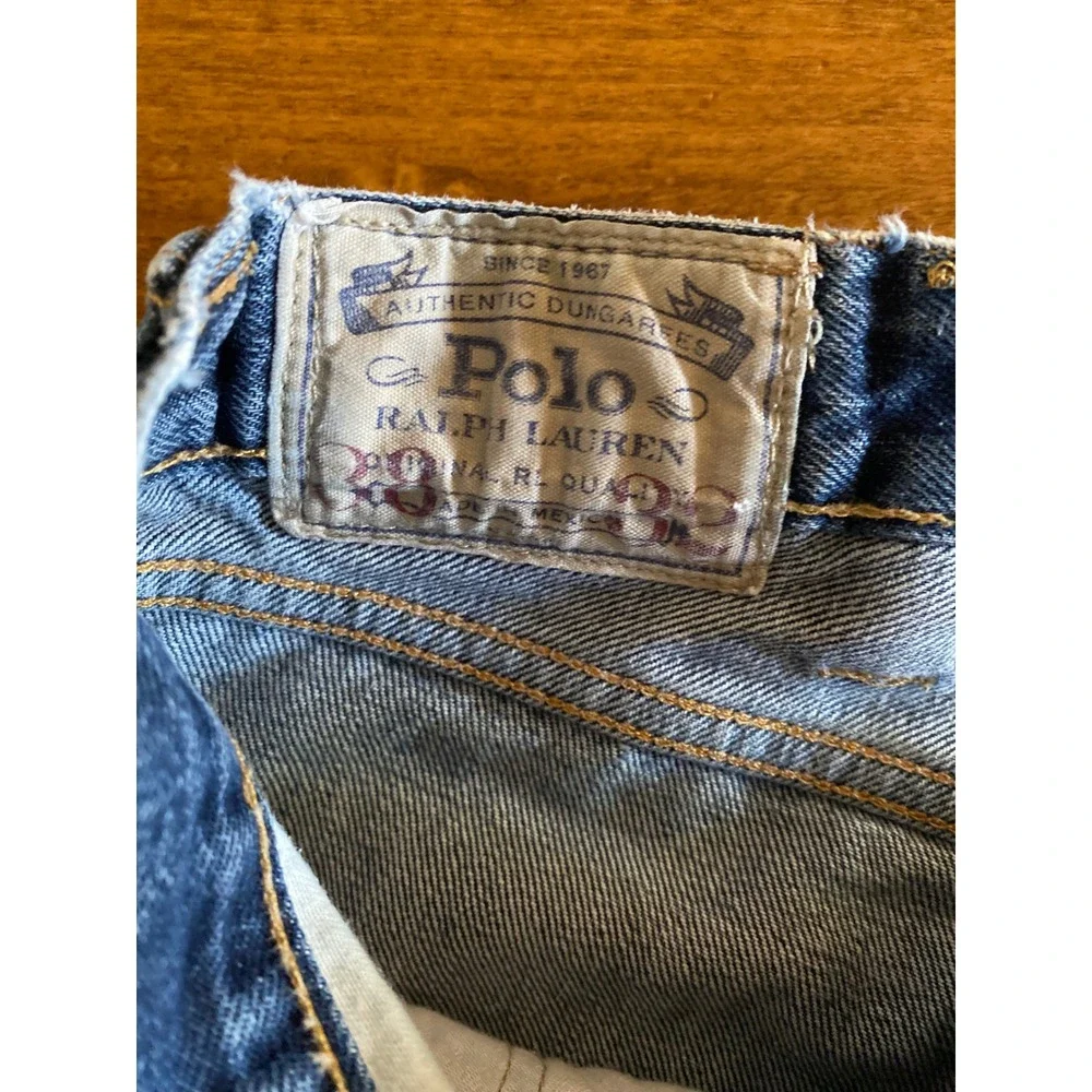 Polo Ralph Lauren Hampton Straight Mens Jeans Dark Wash Blue Denim